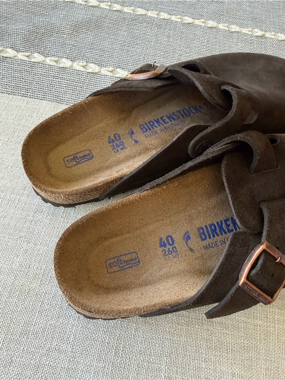 Birkenstock Boston Clogs Soft Footbed Suede Leather Mocha Brown Size 40 Womens 9 - Picture 6 of 7